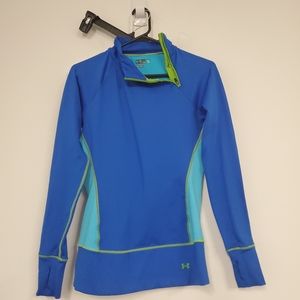 Under Armour fitted longsleeve blue 1/4 zip top S